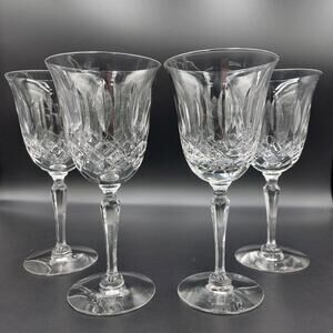 Tiffin Franciscan "Elyse" Set of 4 Crystal Wine Glass/Goblet